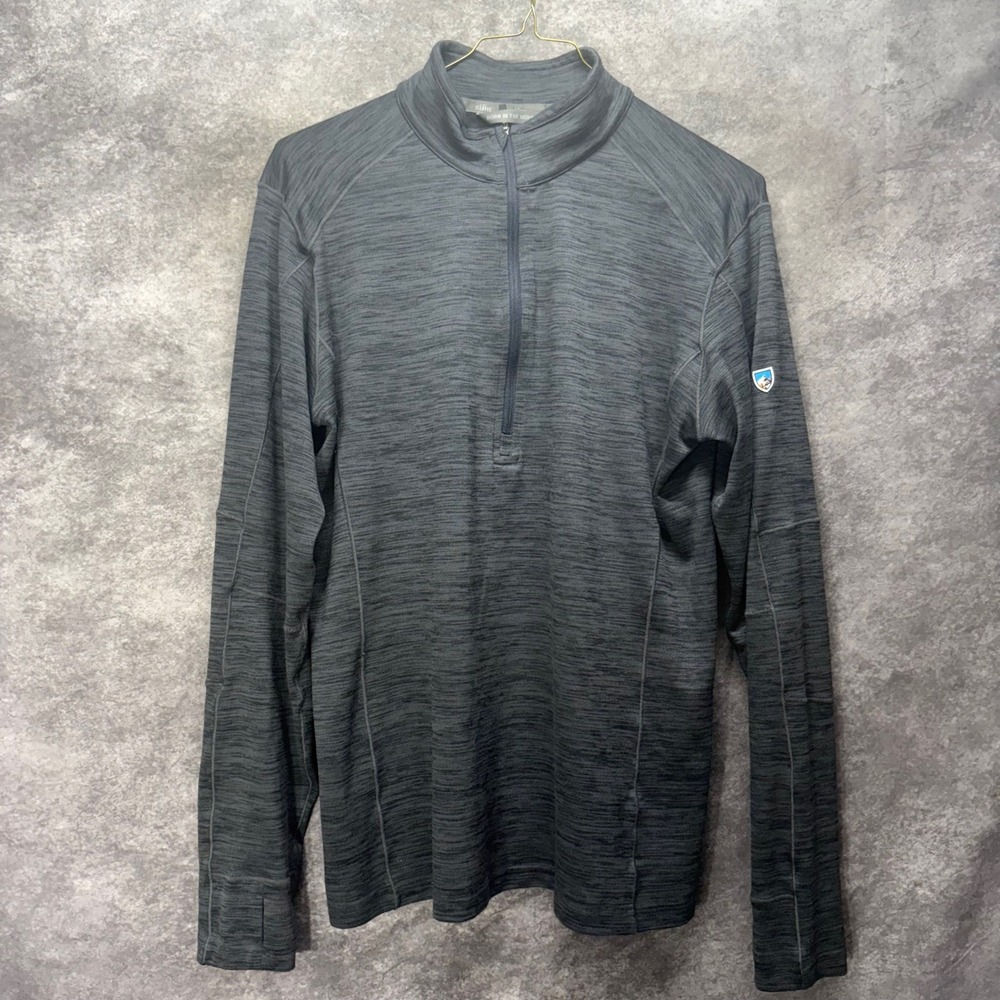 Kuhl Alloy 1/4 Zip Pullover Sweater Shirt Mens Size M Graphite Gray Base Layer